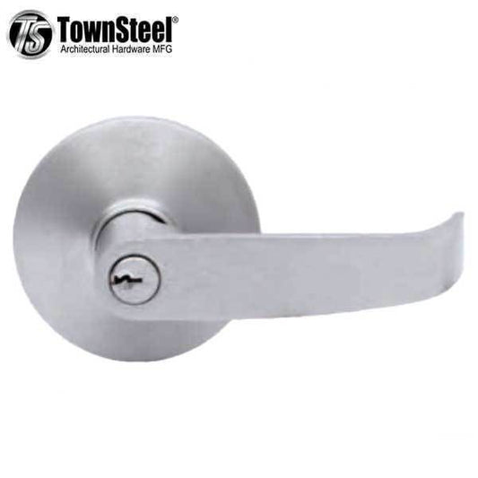 TownSteel - ED8900LQ - Sectional Lever Trim - Entrance - LQ Curved Lever - Non-Handed - 6-Pin Schlage Keyway - Compatible with Mortise Exit Device - Satin Stainless - Grade 1 - UHS Hardware