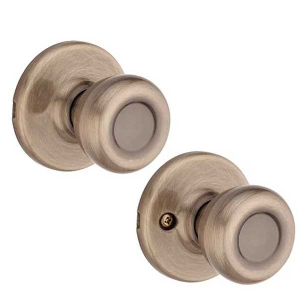 Kwikset - 200T - Tylo Knob - Round Rose - Passage - 5 - Antique Brass - Grade 3 - UHS Hardware