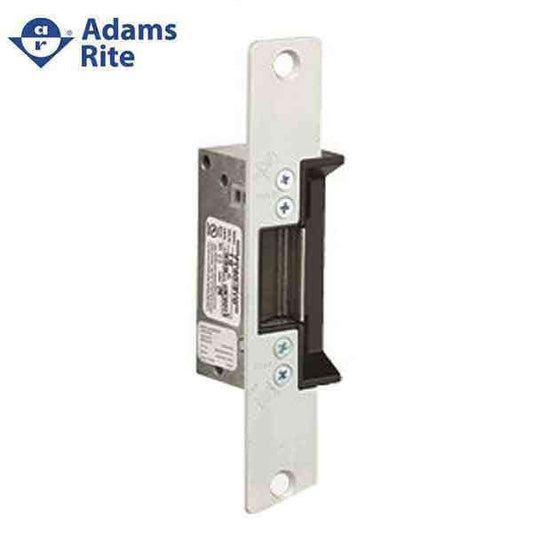 Adams Rite - 7130 - Electric Strike for Adams Rite & Cylindrical Locks -  Anodized Aluminum - Fail Secure - 1-1/4" x 6-7/8" Flat Radius Plate - 24VDC - UHS Hardware