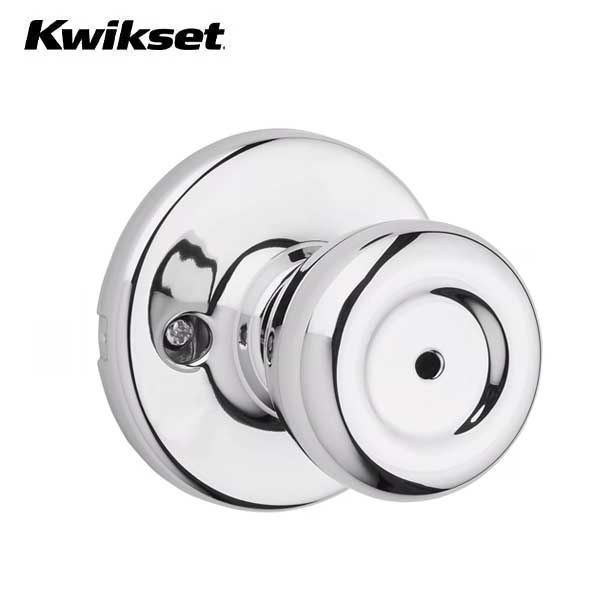 Kwikset - 300T - Tylo Knob - Round Rose - Privacy - 26 - Polished Chrome - Grade 3 - UHS Hardware