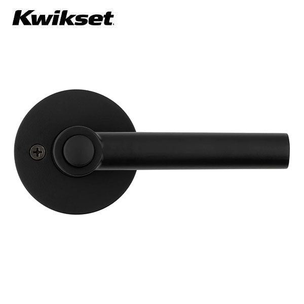 Kwikset - 156 - Milan Lever - Round Rose - 514 - Matte Black - Entrance - SmartKey Technology - Grade 2 - UHS Hardware