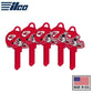 ILCO - NFL TeamKeys - Helmet Edition - Key Blank - Kansas City Chiefs - KW1 (5 Pack) - UHS Hardware