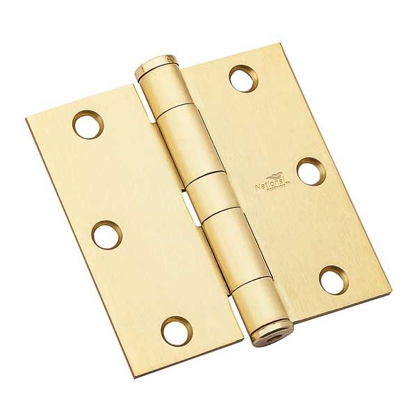 National - 179 - Standard Weight Template Hinge - 4-1/2" x 4-1/2" - Satin Brass - UHS Hardware