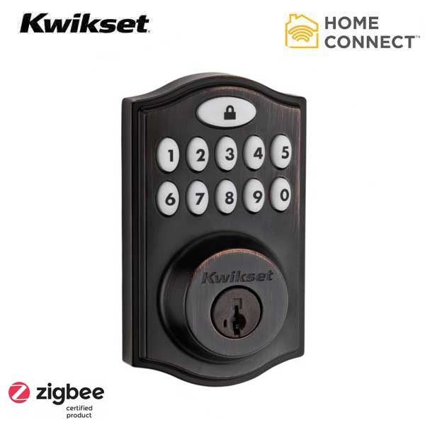 Kwikset - SmartCode 914 - Electronic Traditional Deadbolt w/ Home Connect / Zigbee / SmartKey  - US11P - Venetian Bronze - UHS Hardware