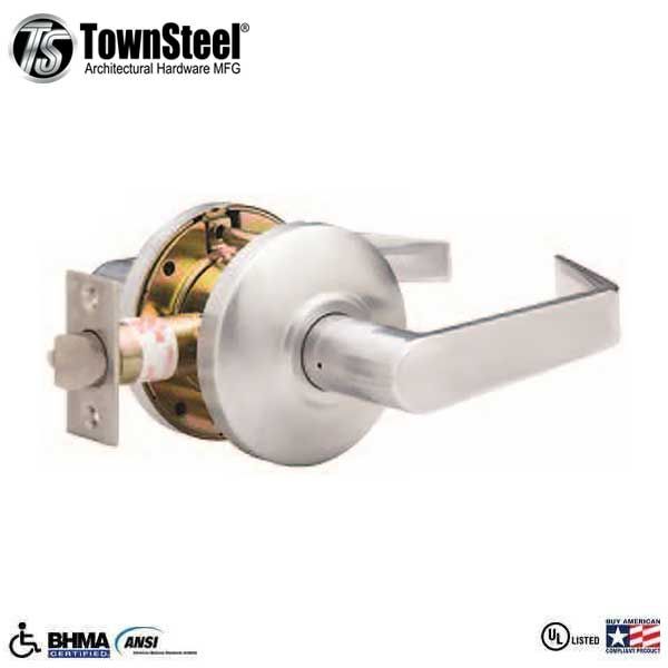 TownSteel - CSRC-75-S - Commercial Lever Handle  - Clutch Lever  - 2-3/4 " Backset - Satin Chrome - Passage  -  Grade 2 - UHS Hardware