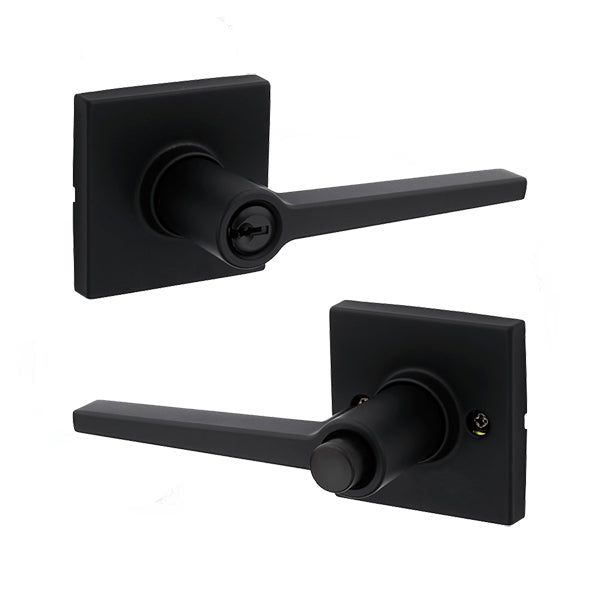 Kwikset - SL6002DAL - Daylon Lever Set - Square Rose - 514 - Satin Black Finish - Entry - Grade 3 - UHS Hardware