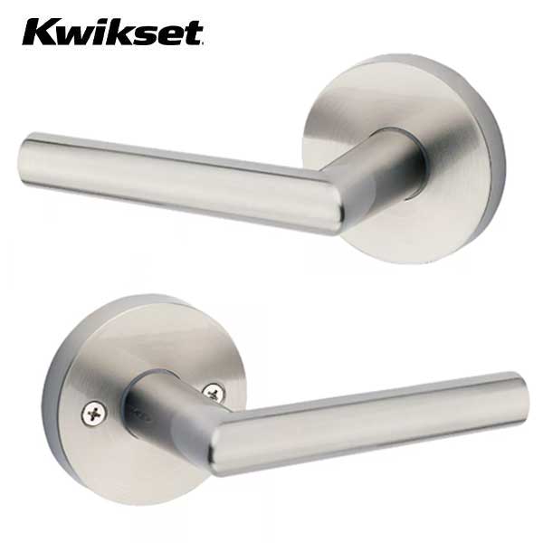 Kwikset - 154MIL - Milan Passage Lever- Round Rose - 15 - Satin Nickel - Grade 2 - UHS Hardware