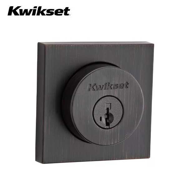 Kwikset - 159 - Halifax Double Cylinder Deadbolt - Square Rose - 11P - Venetian Bronze - SmartKey Technology - Grade 2 - UHS Hardware