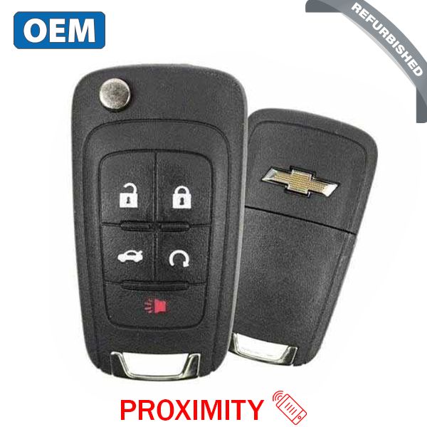 2010-2019 Chevrolet  / 5-Button Flip Key / PN: 13584829 / P4O9MK74946931 / HU100 / PEPS (OEM Refurb) - UHS Hardware