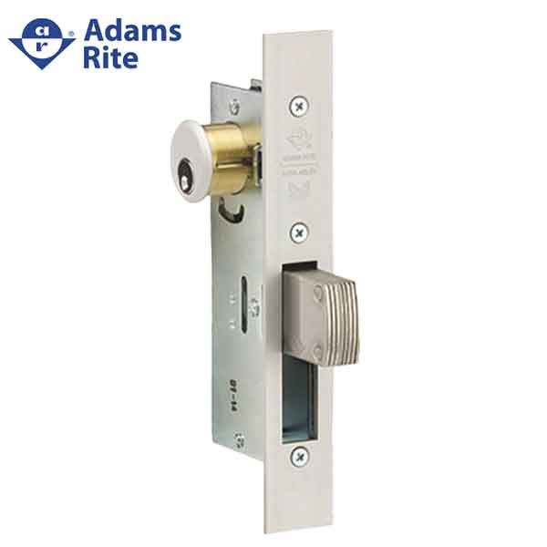 Adams Rite - MS Deadlock - MS1850SN - 1-1/2" Backset - ANSI Size - Straight Bolt - Flat Faceplate - Aluminum - Metal / Wood Door - UHS Hardware
