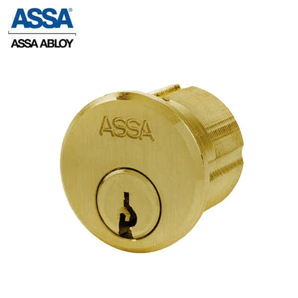ASSA - MAX+ / Maximum + Security Mortise Cylinder - Adams Rite Cam - 1-1/4" - 605 - Bright Brass - UHS Hardware