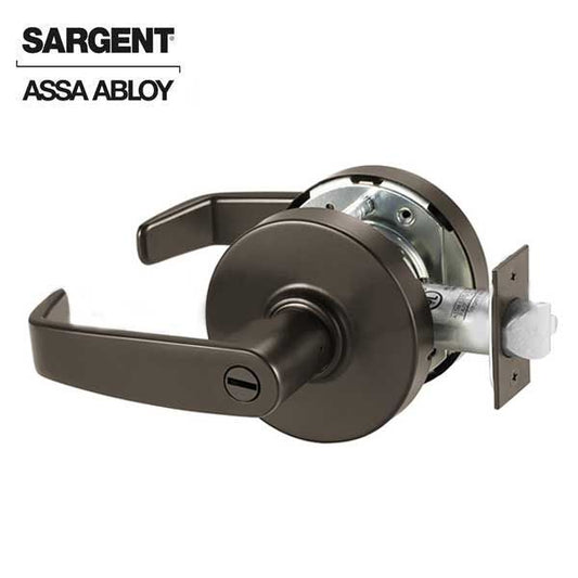 Sargent - 10U65 - Mechanical Cylindrical Lock - L Rose / L Lever - Non Keyed - Privacy/Bathroom - 10BE - Dark Oxidized Satin Bronze - Grade 1 - UHS Hardware