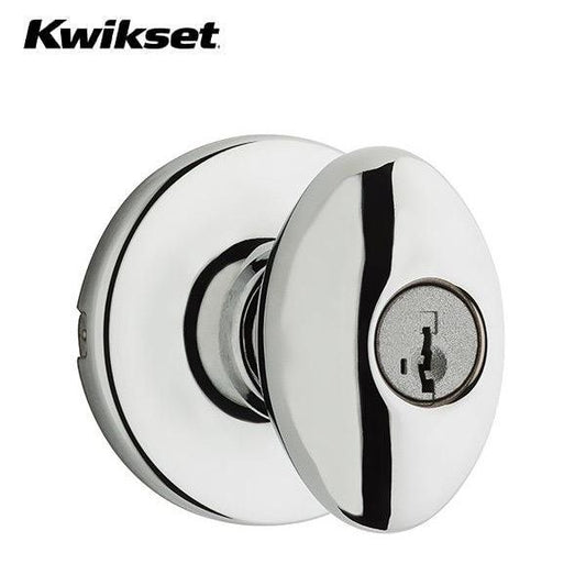 Kwikset - 400AO  - Aliso Knob - Round Rose - 26 - Polished Chrome - Keyed Entry - Grade 3 - UHS Hardware