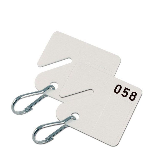 LuckyLine - 25900 - Square Slotted Cabinet Tags - With Hook - White - (20 Pack) - UHS Hardware