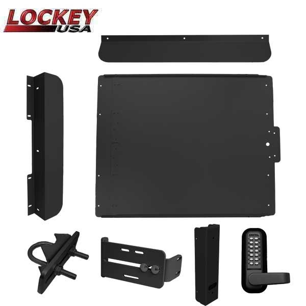 Lockey - ED60B - Edge Panic Shield Security Kit - With Jamb Stop , Keypad Lock and Gate Box  - Black - UHS Hardware