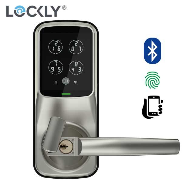 Lockly - PGD688FSN - Lux Compact - Mortise Smart Lock - Fingerprint Reader - Bluetooth -  Satin Nickel - UHS Hardware