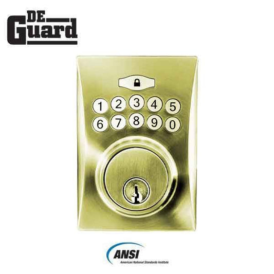 Electronic Keypad Keyed Deadbolt - Grade 3 - Polished Brass (SC1/KW1) - UHS Hardware