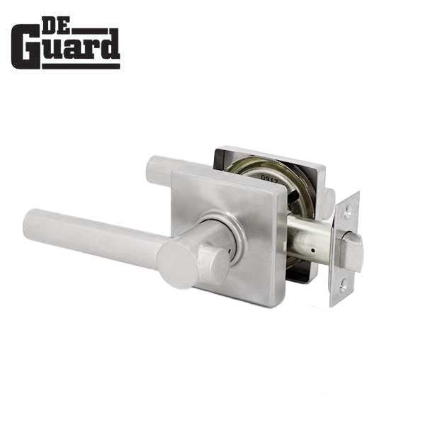 Premium Contemporary Leverset & Deadbolt Combo Lock  - Square Rose - Satin Stainless - Grade 3 - (SC1 / KW1) - UHS Hardware