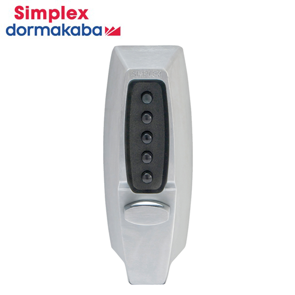 Simplex - 7108 - Mechanical Pushbutton Deadbolt Keyless Lock - 2 3/8" Backset - Satin Chrome - UHS Hardware