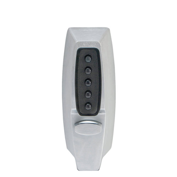 Simplex - 7108 - Mechanical Pushbutton Deadbolt Keyless Lock - 2 3/8" Backset - Satin Chrome - UHS Hardware