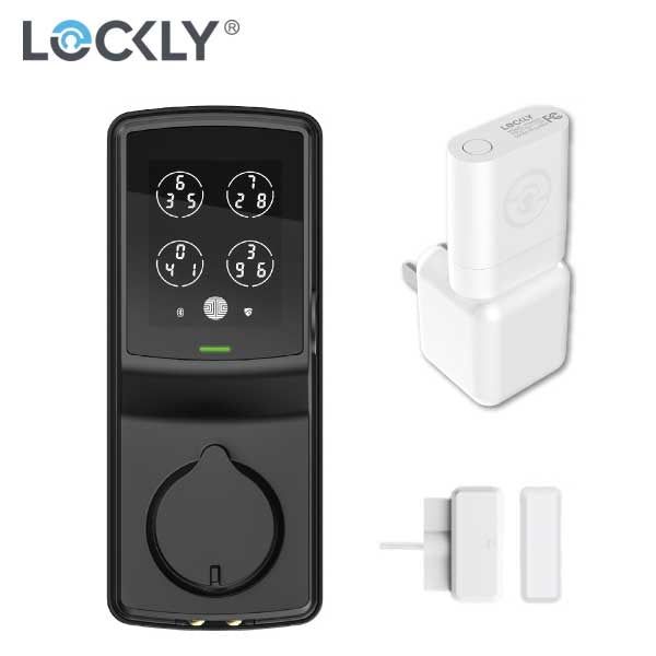 Lockly - PGD728WP - Secure PRO Biometric Electronic Deadbolt - Fingerprint Reader - Bluetooth - WiFi Hub - Fire Rated - Matte Black - UHS Hardware