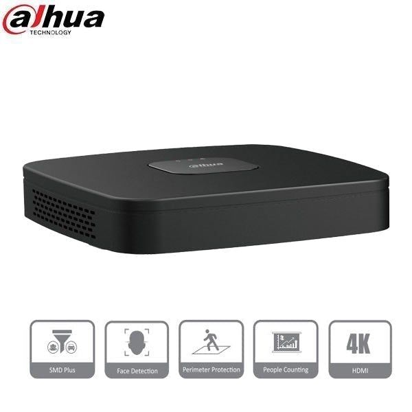 Dahua / 4 Channel / 8MP / 4K NVR / 1 SATA / 2TB HDD / DH-N41C1P2 - UHS Hardware