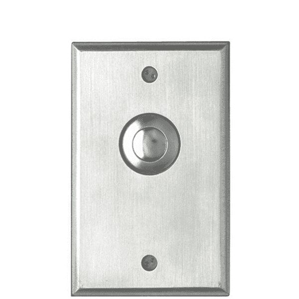 Camden CM-9080 - Vandal Resistant Push Button Exit Switch - DPDT Momentary - 12/24 VDC - Brushed Aluminum - UHS Hardware