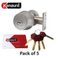 5 X High Security - Deadbolt - 26D - Satin Chrome - Grade 1 (Pack Of 5 Keyed Alike) - UHS Hardware