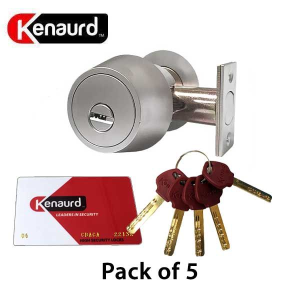 5 X High Security - Deadbolt - 26D - Satin Chrome - Grade 1 (Pack Of 5 Keyed Alike) - UHS Hardware