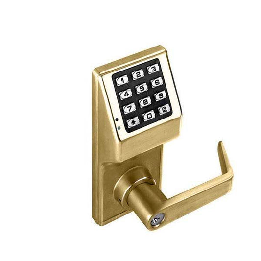 Alarm Lock Trilogy - DL2700 - Keypad Lever Set - US3 - Bright Brass - Grade 1 - UHS Hardware