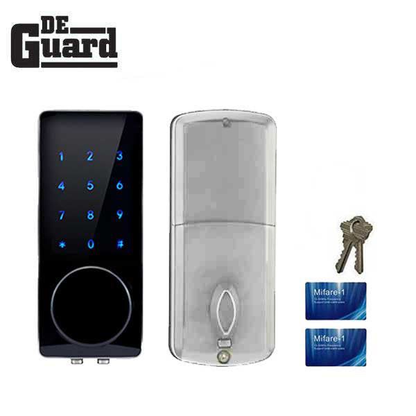 Premium Electronic Touchscreen Deadbolt - Key Override - 13.56MHz RFID - Satin Silver - UHS Hardware