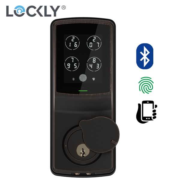 Lockly - PGD728FVB - Secure PLUS Biometric Electronic Deadbolt - Fingerprint Reader - Bluetooth - Venetian Bronze - UHS Hardware