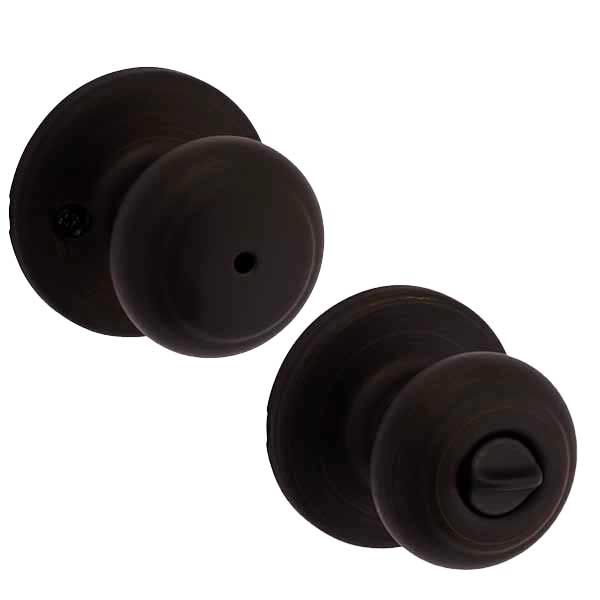 Kwikset - 300CV - Cove Knob - Round Rose - 514 - Satin Black - Privacy - Grade 3 - UHS Hardware