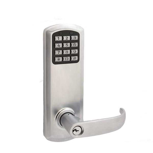 TownSteel - E-Genius 2000 - Interconnected Electronic Push Button Lock - Entry - 4" - On Center - Right Handed - Satin Chrome - Grade 1 - UHS Hardware