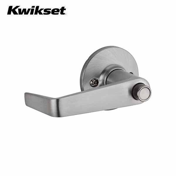 Kwikset - 438 - Carson Commercial Lever - Round Rose - 26D - Satin Chrome - Entrance - SC1 Schlage - SmartKey Technology - Grade 3 - UHS Hardware