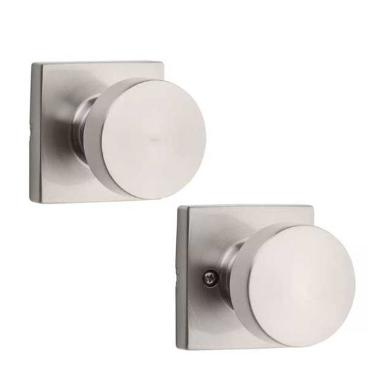 Kwikset - 720PSK - Pismo Knob  - Square Rose - Passage - 15 - Satin Nickel - Grade 3 - UHS Hardware