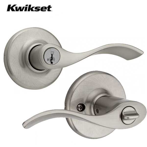 Kwikset - 405BL - Balboa Lever - Round Rose - Entrance - 15 - Satin Nickel - Grade 3 - UHS Hardware