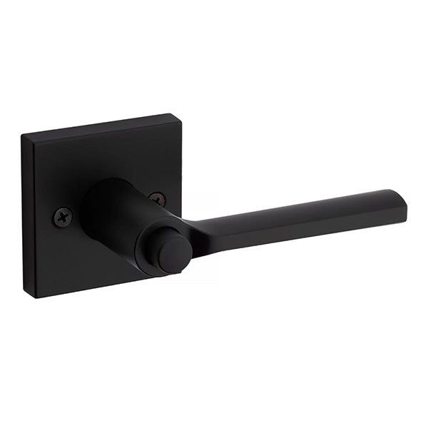 Kwikset - 156 - Lisbon Lever - Square Rose - 514 - Matte Black - Entrance - SmartKey Technology - Grade 2 - UHS Hardware