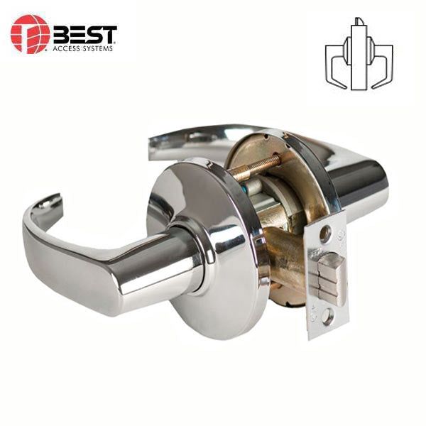 BEST - 9K-50N14LSTK - Cylindrical Lock Lever Set - 14 Lever - Keyless - Bright Chrome - Passage - Grade 1 - UHS Hardware