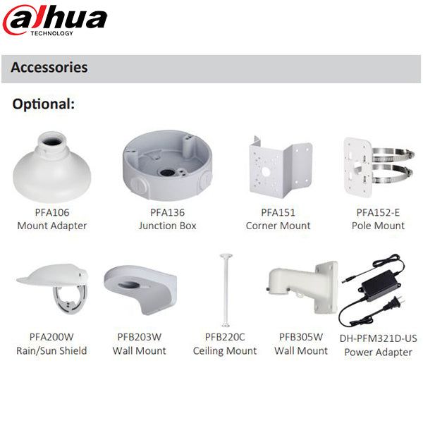 Dahua / IP Camera / 2MP Dome / 2.8 mm Fixed Lens / WDR / IK10 / IP67 / Starlight  / 5 Year Warranty / DH-N22AL12 - UHS Hardware