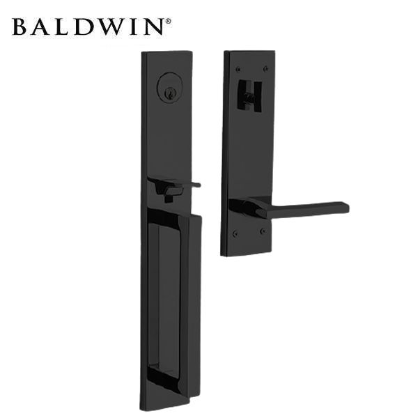 Baldwin Estate Evolved - 85392.RFD - Minneapolis Escutcheon Full Handleset - Singl Cyl - Full Dummy - 190 - Satin Black - Grade 2 - RH - UHS Hardware