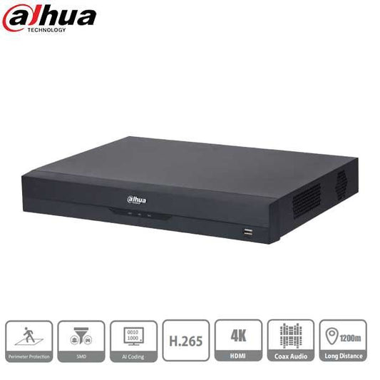 Dahua / HDCVI DVR / 16Channels / Analytics+/ 1U / Penta-brid / 6MP / 1080p / No HDD / X52B3A - UHS Hardware