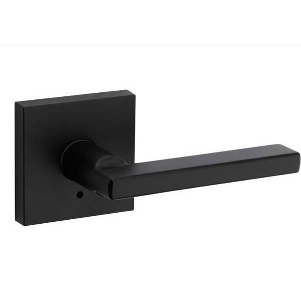 Kwikset - 155HFL - Halifax Privacy Lever - Square Rose - 514 - Matte Black -  Grade 2 - UHS Hardware