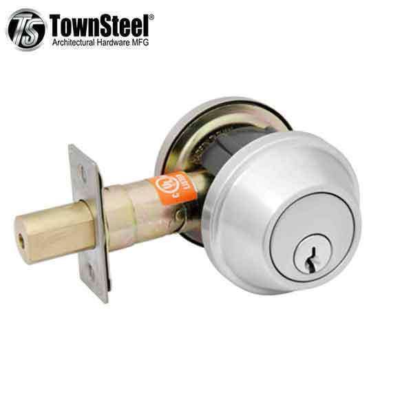 TownSteel - DBT-62 - Commercial Deadbolt - Double Cylinder - Satin Chrome -  Grade 2 - UHS Hardware