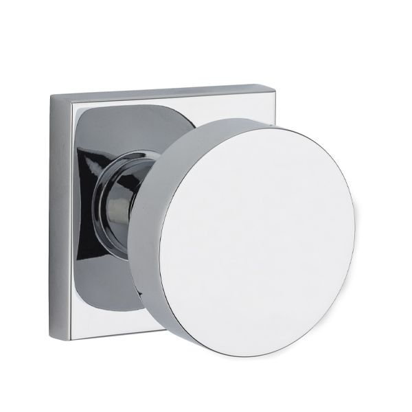 Baldwin Reserve - PV.CON.CSR - Contemporary Knob - Square Rose - 260 - Polished Chrome - Privacy - Grade 2 - UHS Hardware