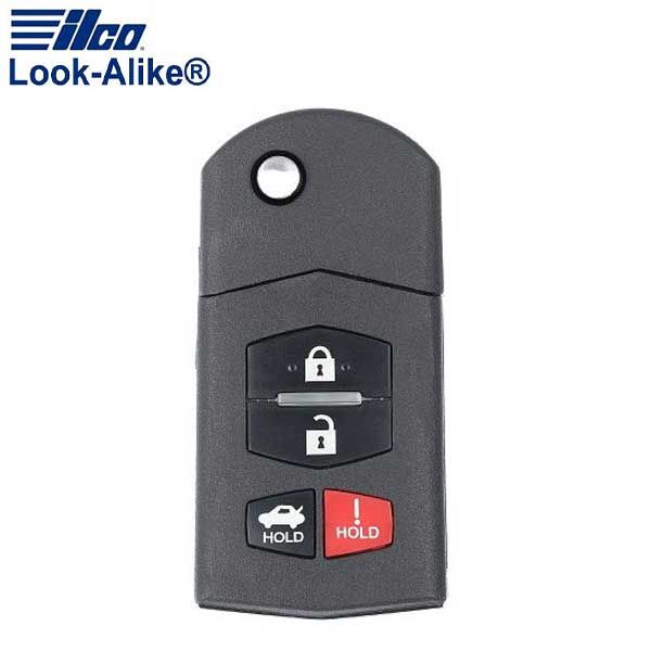 2006 - 2015 Mazda / 4-Button Flip Key / PN: BBM4-67-5RY / BGBX1T478SKE125-01 (AFTERMARKET) - UHS Hardware