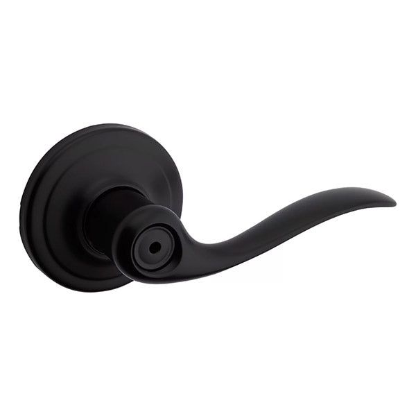 Kwikset - 730TNL - Tustin Lever - Round Rose - Privacy - 514 - Iron Black - Grade 2 - UHS Hardware