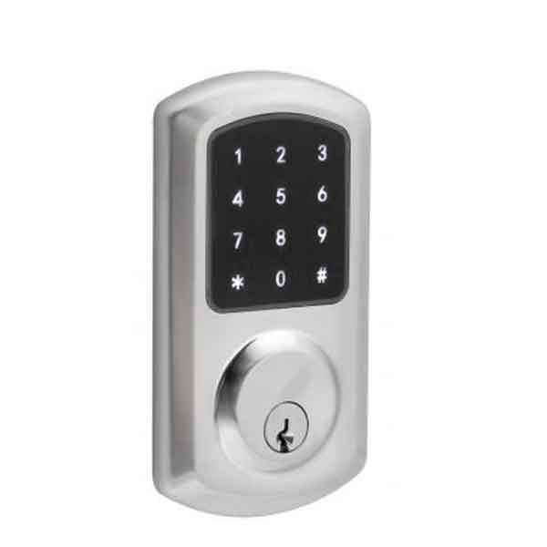 TownSteel - e-Smart 4000 - Electronic Push Button Deadbolt - Key Override - Satin Chrome - Grade 2 - UHS Hardware