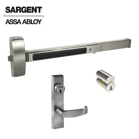 Sargent - 8804F - Rim Exit Device with Trim Lever - Satin Stainless Steel - Night Latch - LFIC - 36" - Grade 1 - UHS Hardware