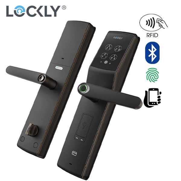 Lockly - PGD829AFVB- Secure Lux - Mortise Smart Lock - Fingerprint Reader - RFID Card - Bluetooth - Venetian Bronze - UHS Hardware